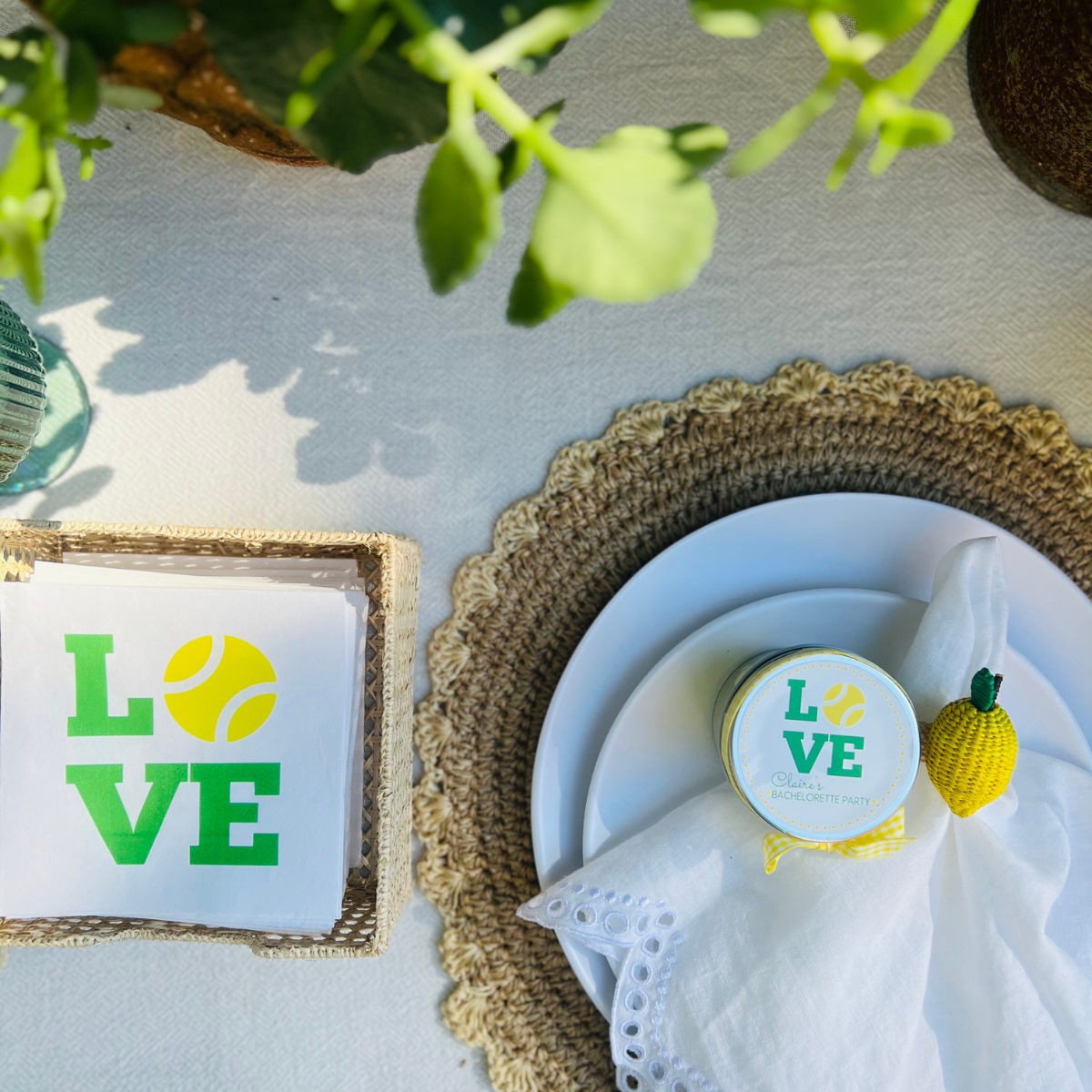 Tennis Love Green Cocktail Paper Beverage Napkins | Tennis Napkins | Final Swing Before The Ring