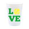 Tennis Love Green Frosted Drinking Cups, 16oz