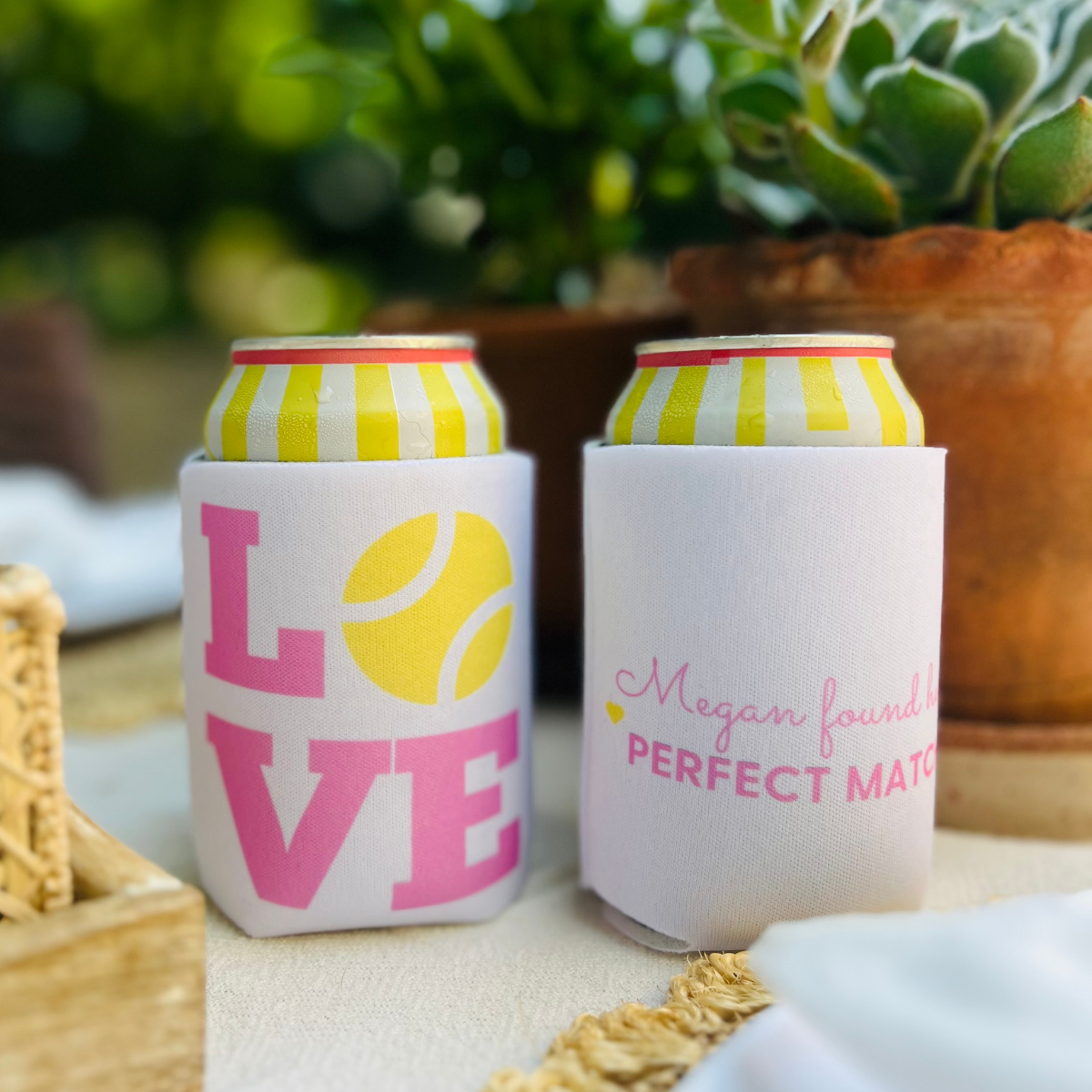 Tennis Love Pink Can Cooler, Slim & Regular Fit