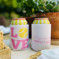 Tennis Love Pink Can Cooler, Slim & Regular Fit