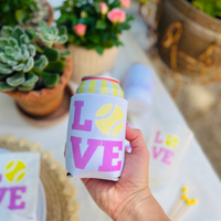 Tennis Love Pink Can Cooler, Slim & Regular Fit