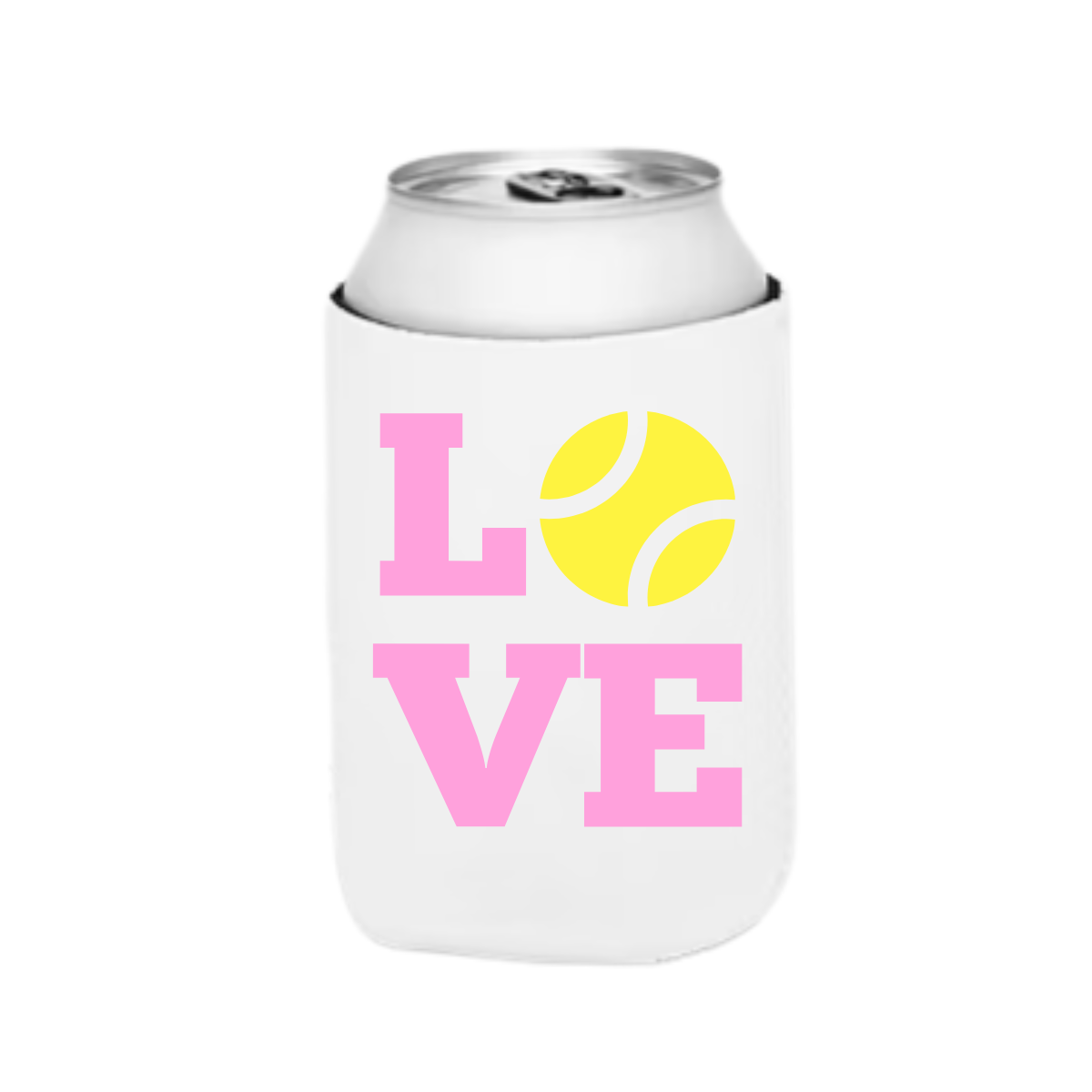 Tennis Love Pink Can Cooler, Slim & Regular Fit