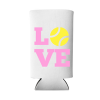 Tennis Love Pink Can Cooler, Slim & Regular Fit
