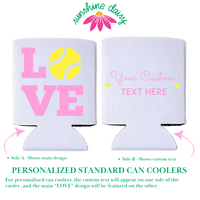 Tennis Love Pink Can Cooler, Slim & Regular Fit