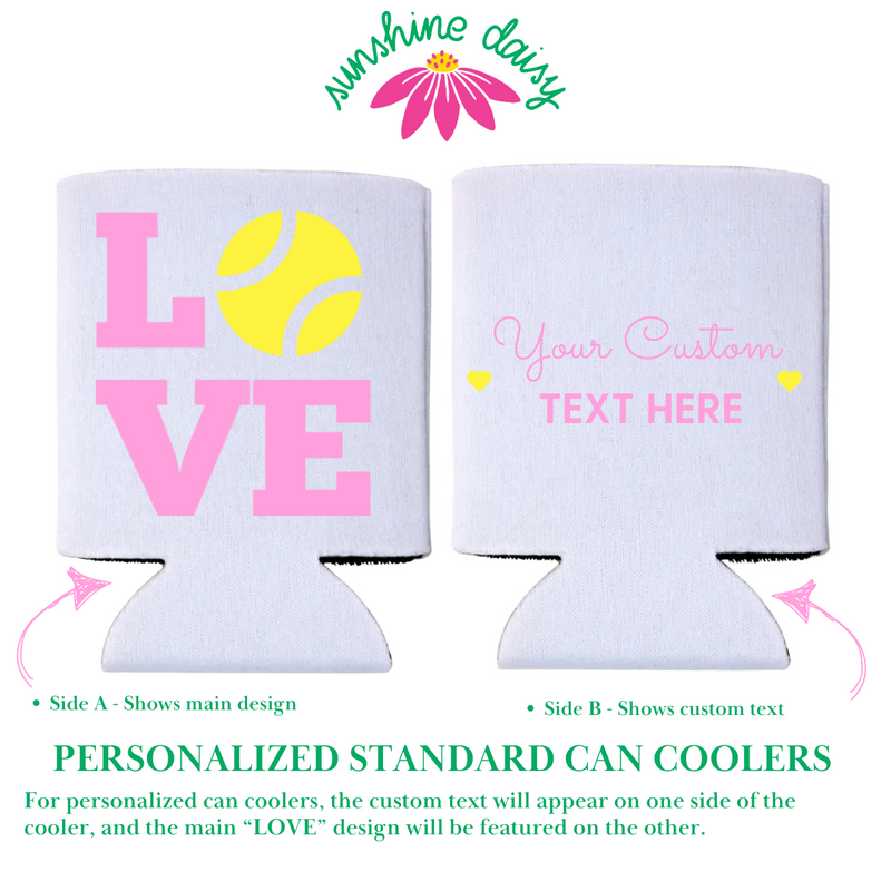 Tennis Love Pink Can Cooler, Slim & Regular Fit