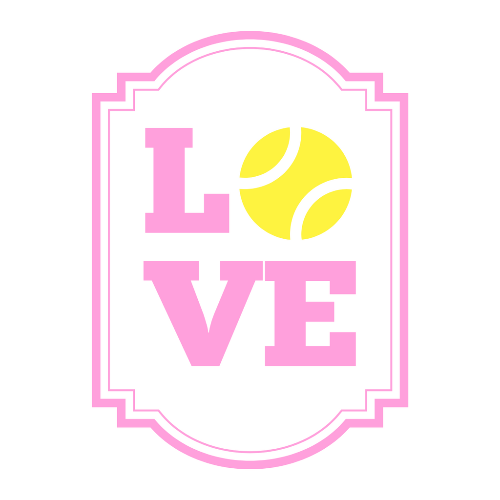 Tennis Love Waterproof Wine Label, Pink