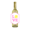 Tennis Love Waterproof Wine Label, Pink
