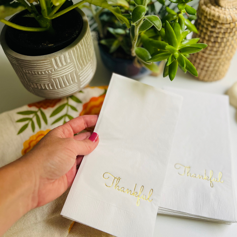 Thankful Thanksgiving Paper Guest Towels