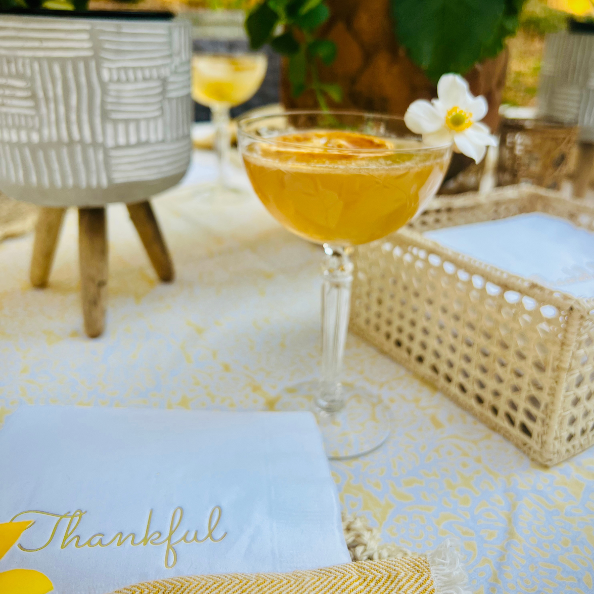 Thankful Thanksgiving Holographic Gold Paper Cocktail Napkins | Thanksgiving Cocktail Napkins