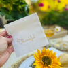 Thankful Thanksgiving Holographic Gold Paper Cocktail Napkins | Thanksgiving Cocktail Napkins