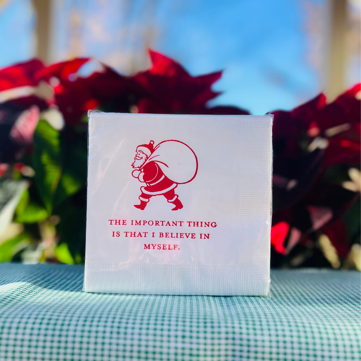 The Important Thing Is That I Believe In Myself Santa Holiday Cocktail Paper Napkins