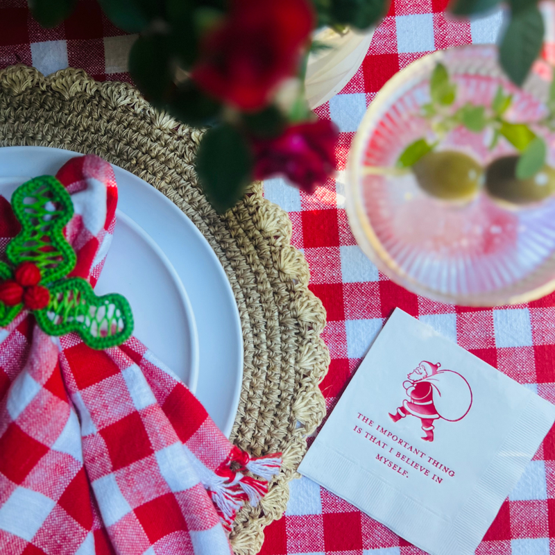 The Important Thing Is That I Believe In Myself Santa Holiday Cocktail Paper Napkins