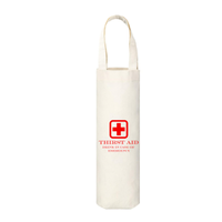 White tote bag with 'Thirst Aid' design featuring a red cross on a white background and the text "Drink In Case Of Emergency"