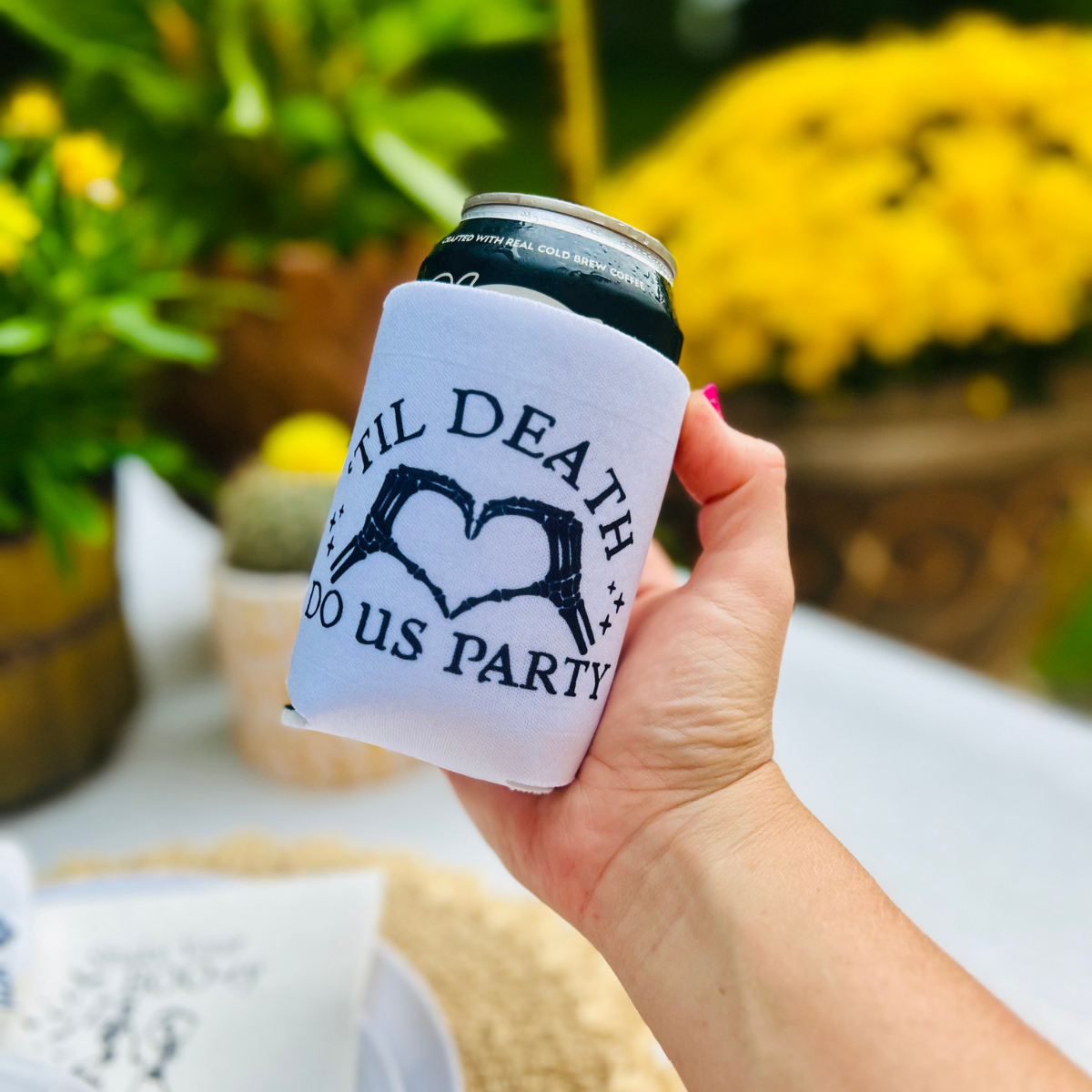 'Til Death Do Us Party Can Cooler Sleeve, Slim & Regular Fit