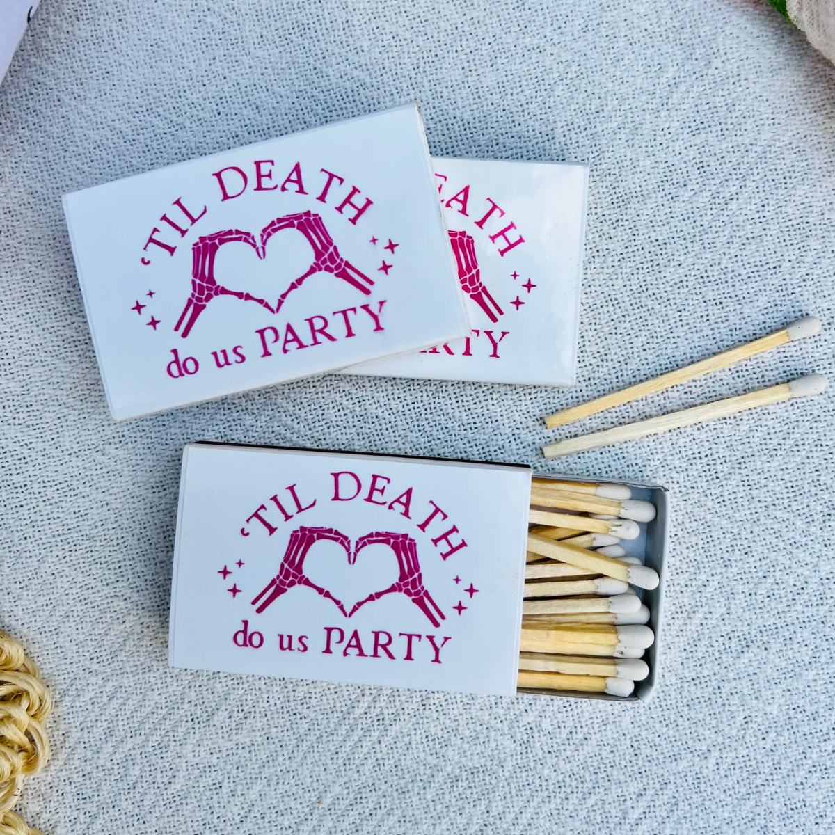 'Til Death Do Us Party Custom Matchbox Labels & Matches