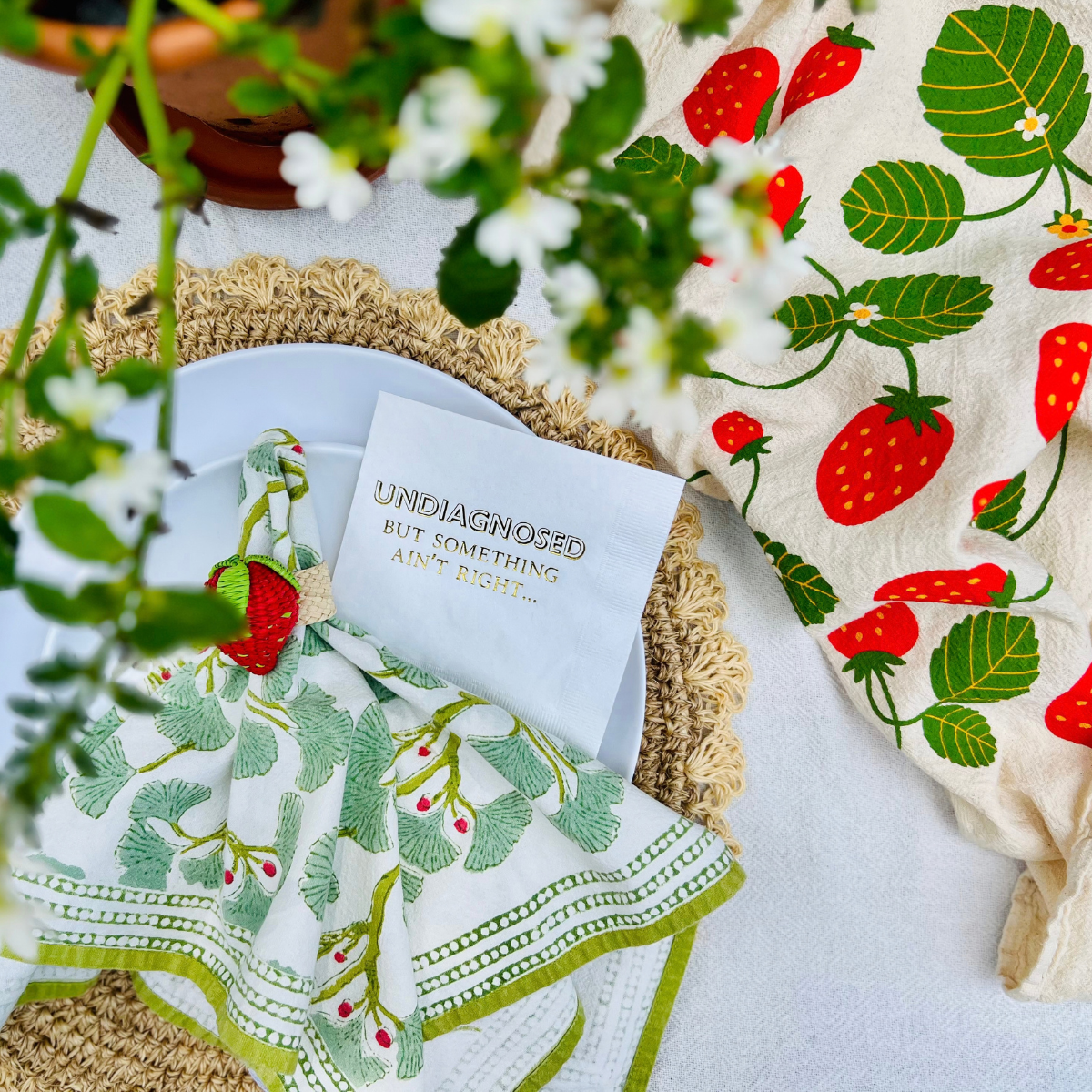 "Strawberries Are My Jam" Kitchen Tea Towel