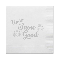 Up To Snow Good Holographic Cocktail Paper Beverage Napkin | Snow In Love Bachelorette Theme