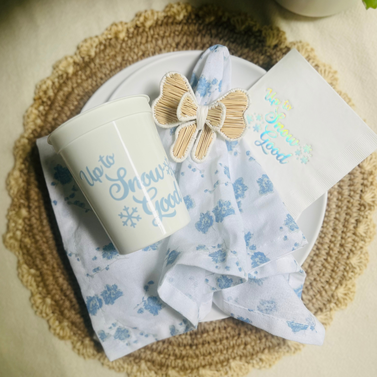 Up To Snow Good Customizable 16oz Stadium Cups | Snow In Love Bachelorette Theme