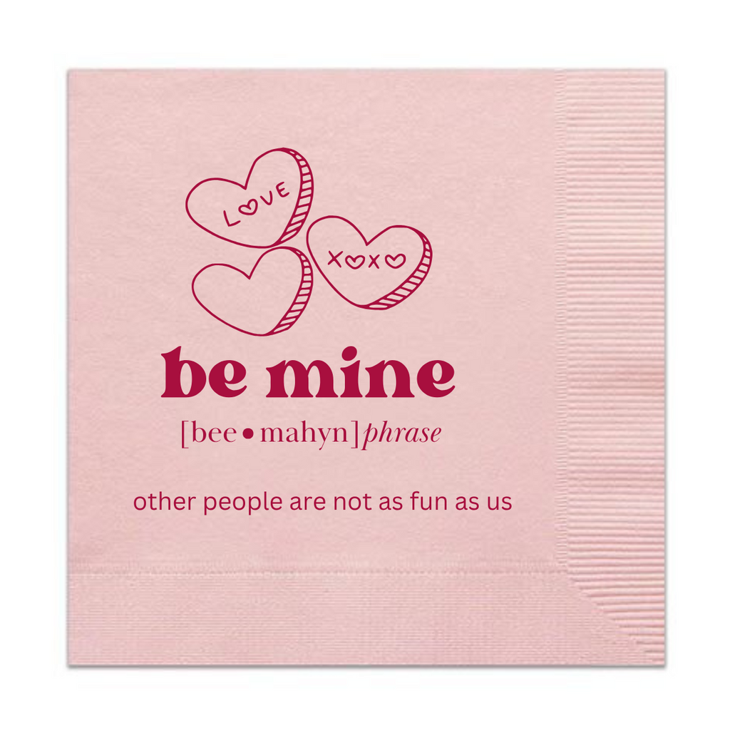 Be Mine Conversation Hearts Valentine's Day Napkins