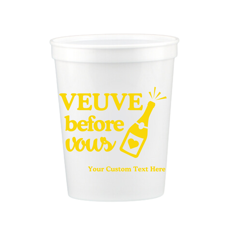 Veuve Before Vows Customizable Stadium Cups | Last Rendez Veuve Bachelorette