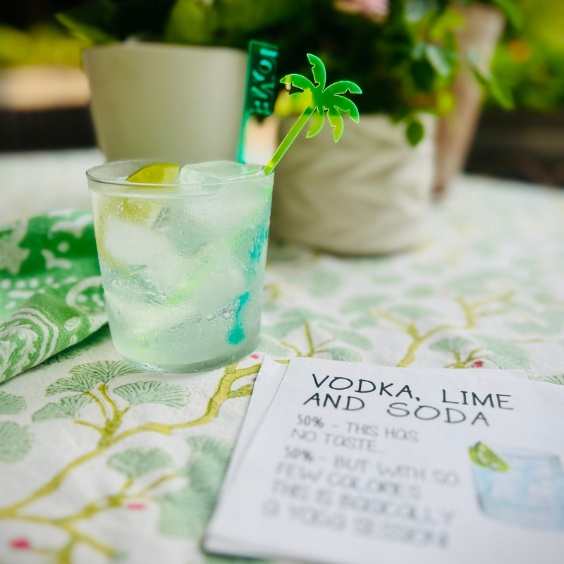 Vodka, Lime, & Soda Cocktail Paper Beverage Napkins