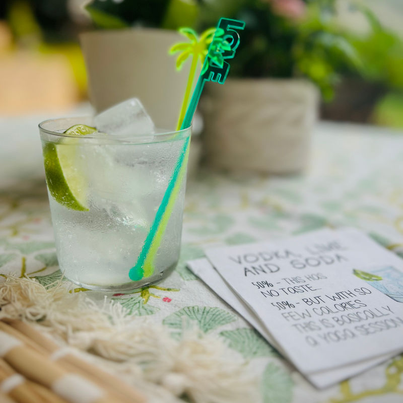 Vodka, Lime, & Soda Cocktail Paper Beverage Napkins