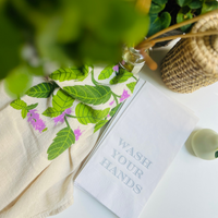 Wash Your Hands Guest Towel, Grey Font