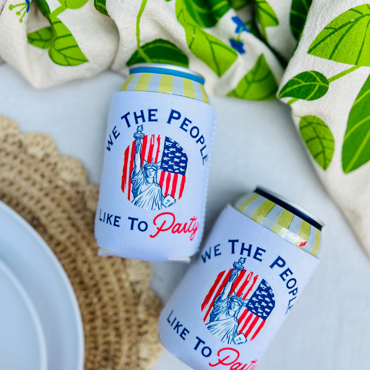 We The People Like to Party Can Cooler Sleeve for 4th of July