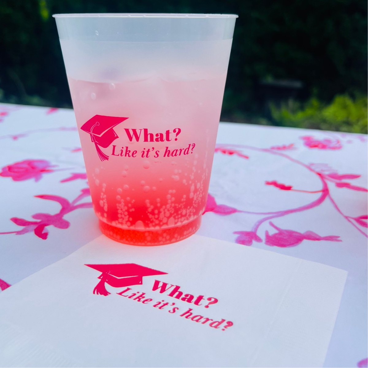 What? Like It's Hard? Graduation Cocktail Paper Beverage Napkin Pack, Hot Pink