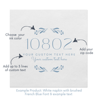 New Home Zip Code Customizable Foil Stamped Paper Napkins