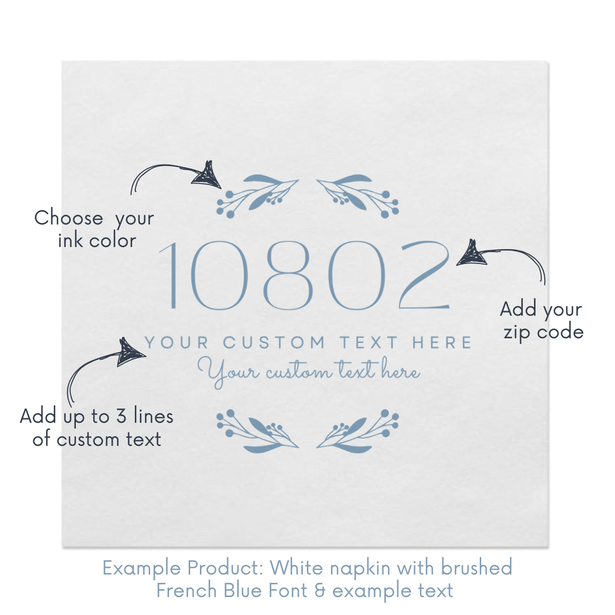 New Home Zip Code Customizable Foil Stamped Paper Napkins