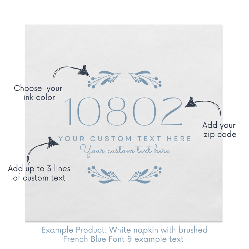 New Home Zip Code Customizable Foil Stamped Paper Napkins