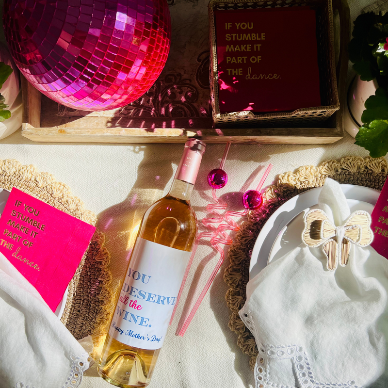 You Deserve All The Wine Mother's Day Wine Label | Mother's Day Gift