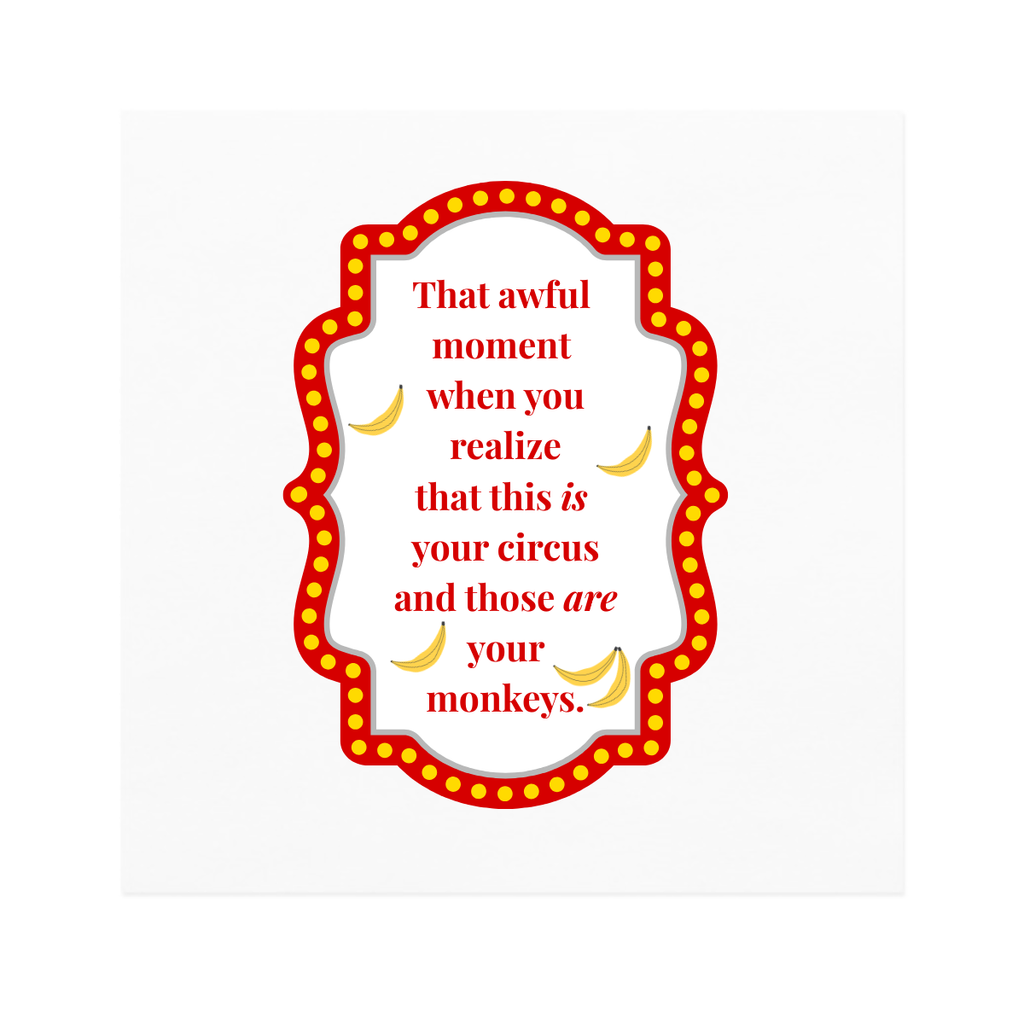 Your Circus Your Monkeys Paper Cocktail Napkins
