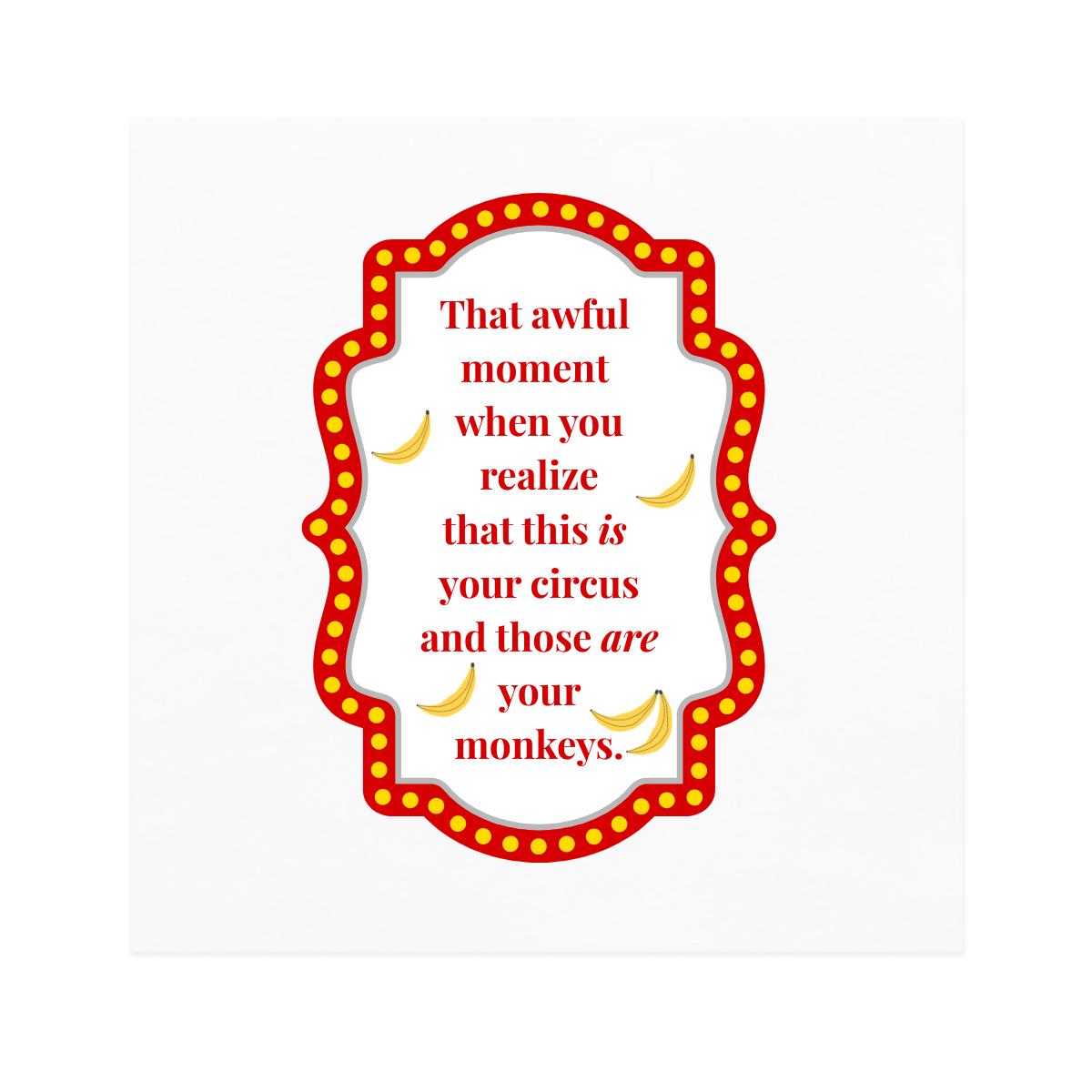 Your Circus Your Monkeys Paper Cocktail Napkins