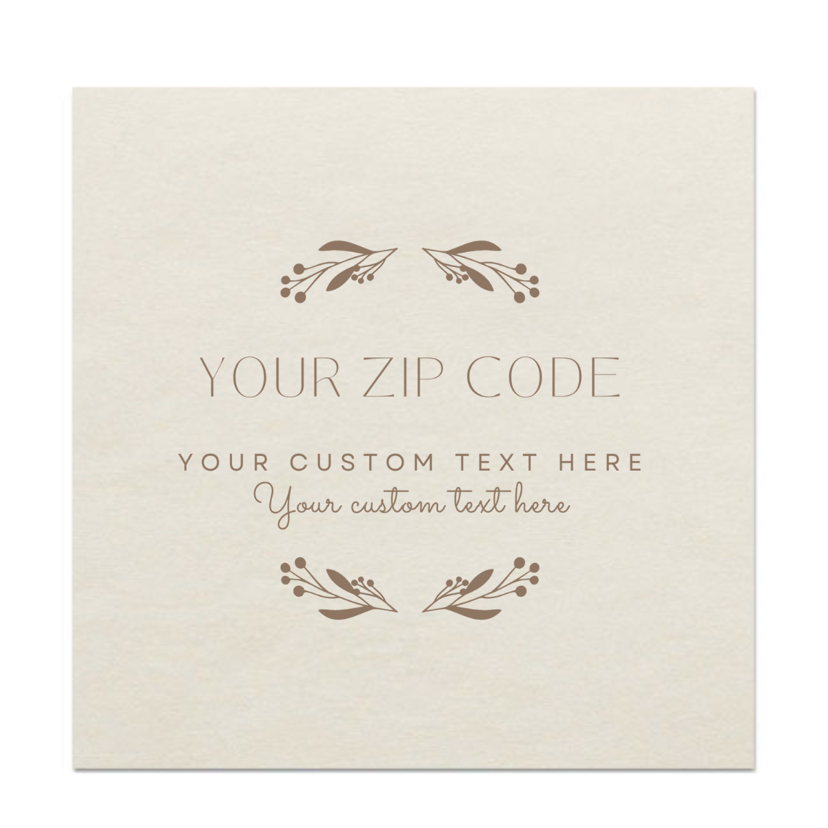 New Home Zip Code Customizable Foil Stamped Paper Napkins