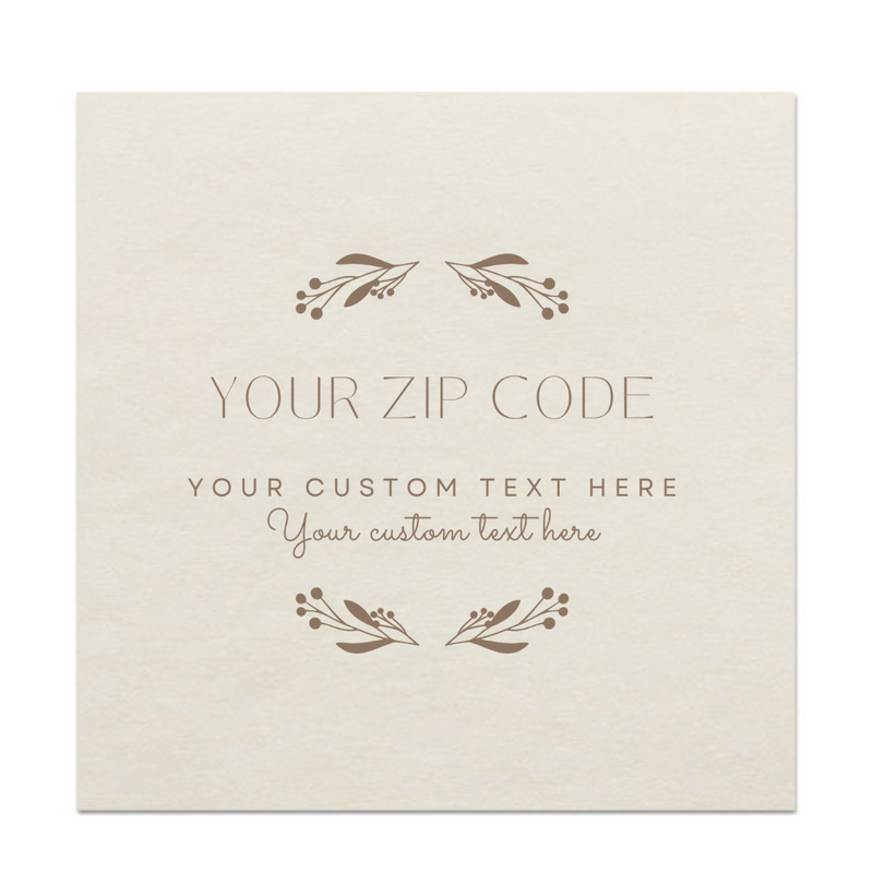 New Home Zip Code Customizable Foil Stamped Paper Napkins
