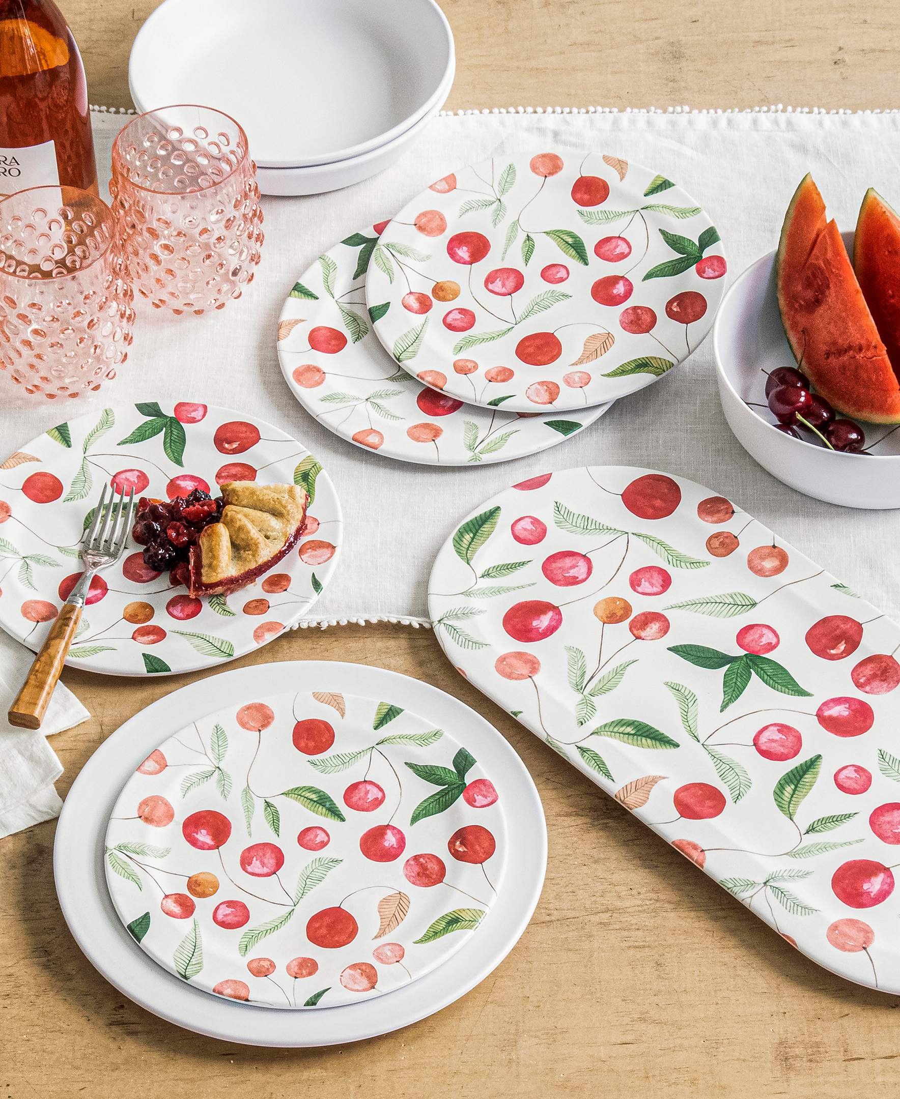 Berries & Cherries Melamine Serving Platter