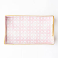 Pink Cane Vanity Tray