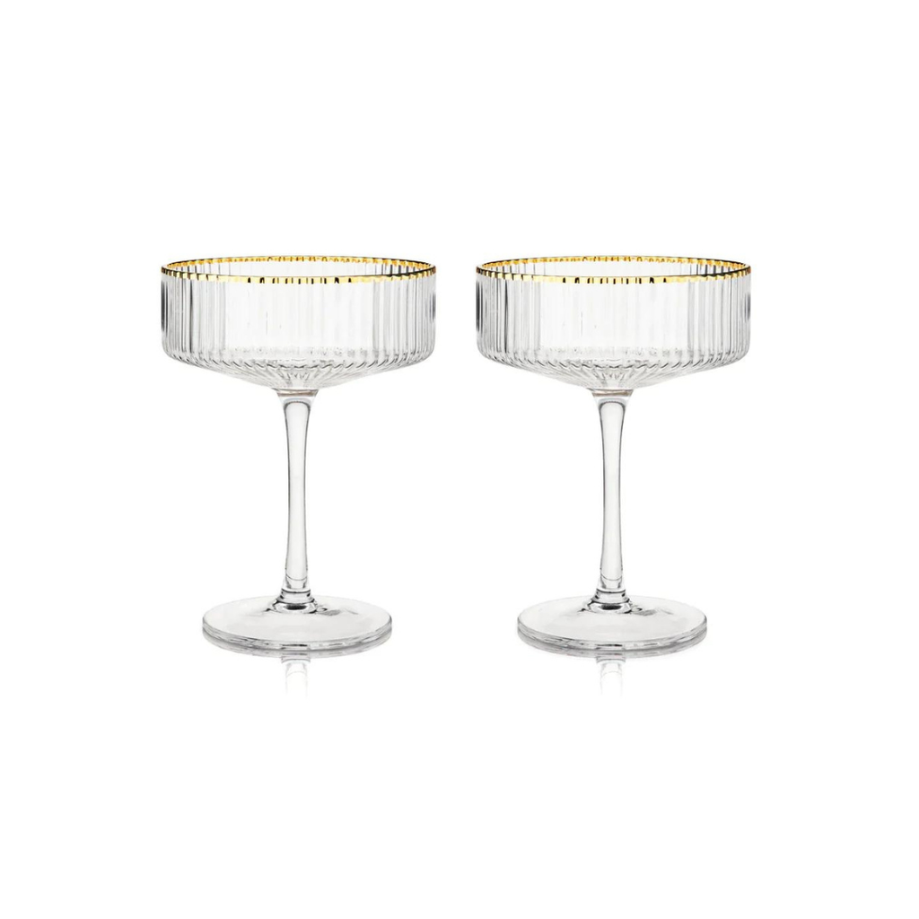 Maddie Ribbed Champagne Coupe, Set of 2