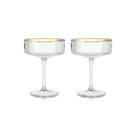 Maddie Ribbed Champagne Coupe, Set of 2