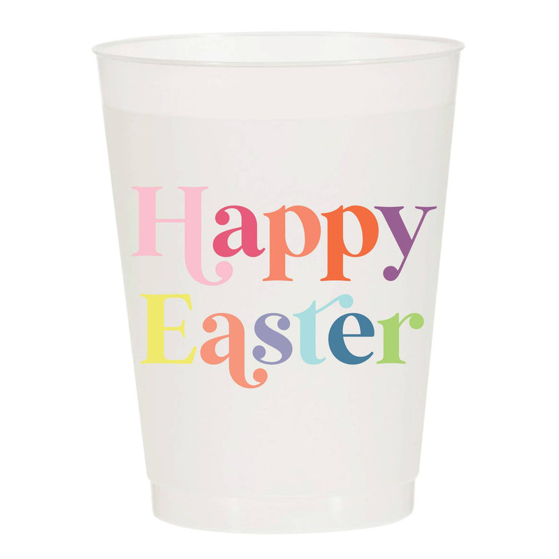 Happy Easter Fun & Colorful Frosted Drinking Cups, Set of 6